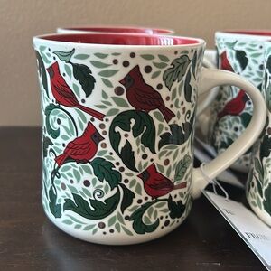 Peppermint & Pine Set Of 2 Christmas Mugs New Red Cardinal